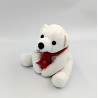 Doudou ours blanc écharpe rouge Courtepaille
