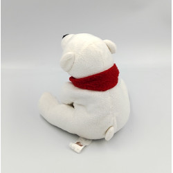 Doudou ours blanc écharpe rouge Courtepaille