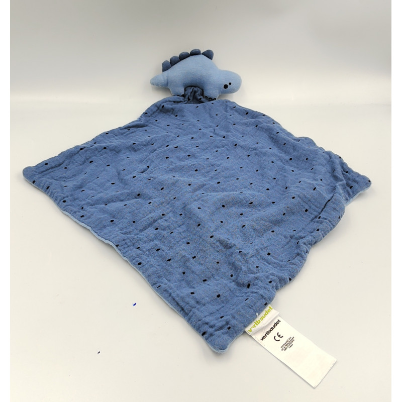 Doudou plat dinosaure bleu VERTBAUDET