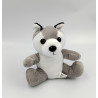 Doudou chien husky loup gris blanc noir RPC