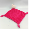 Doudou plat souris rose CARRE BLANC