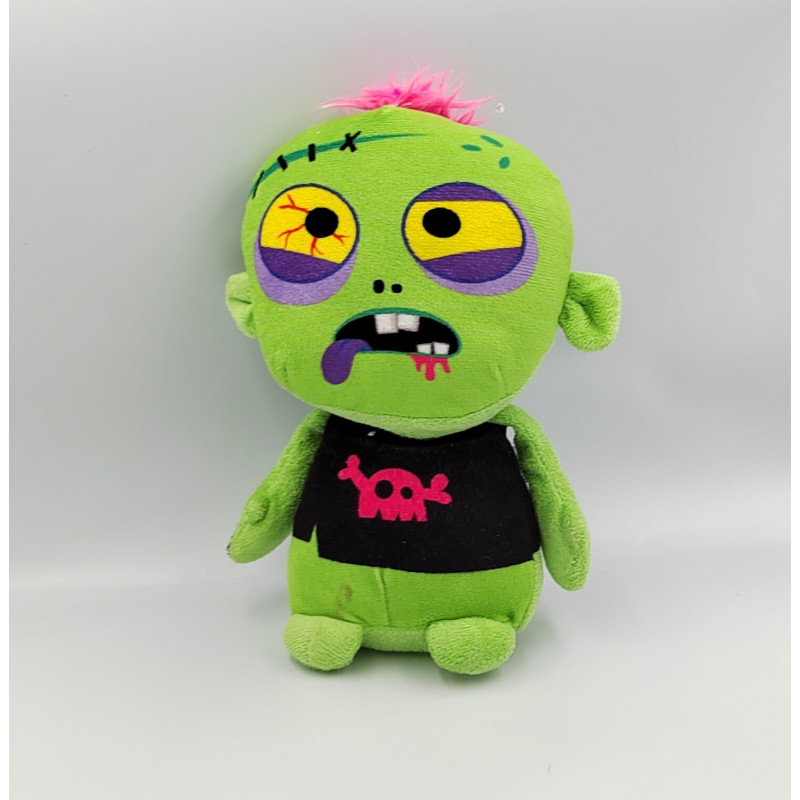 Peluche monstre zombie vert noir NEWTOY