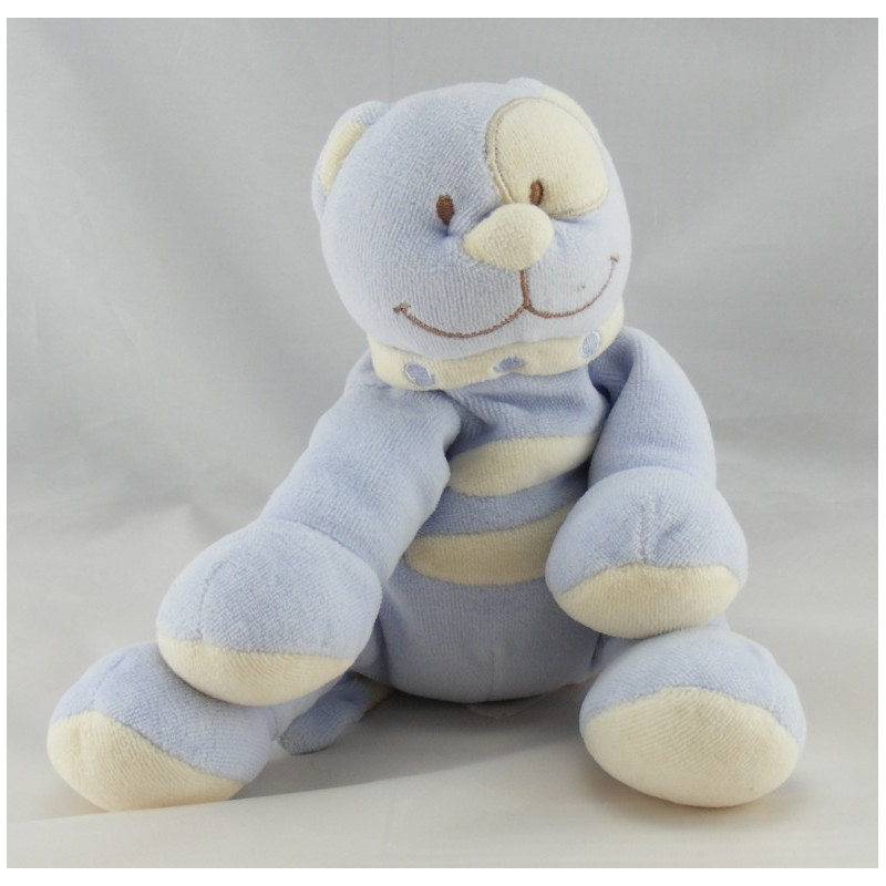 Doudou chat bleu cocard blanc TEX