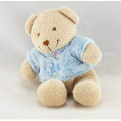 Doudou Ours Beige maillot pull bleu rose fleur brodée Tex
