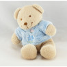 Doudou Ours Beige maillot pull bleu rose fleur brodée Tex
