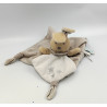 Doudou plat Lapin beige blanc gris étoiles Perlim Baby nat