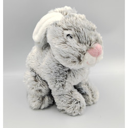 Peluche lapin gris blanc toute douce GIPSY