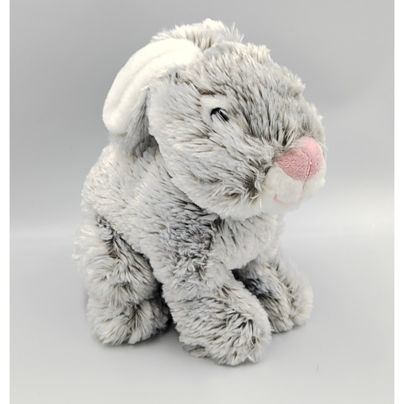 Peluche lapin gris blanc toute douce GIPSY