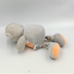 Doudou ours blanc orange gris TOM & ZOE