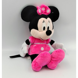 Peluche Minnie robe rose fluo à pois DISNEY