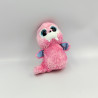 Doudou peluche phoque morse rose gros yeux brillant Tuck TY
