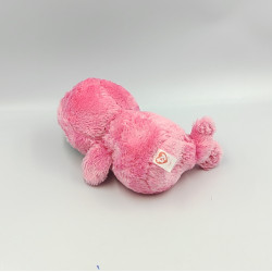 Doudou peluche phoque morse rose gros yeux brillant Tuck TY