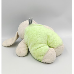 Doudou chien blanc vert bleu NOUNOURS