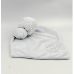 Doudou plat ours bleu mouchoir PERLE KALOO