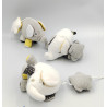 Petits doudous éléphants blanc gris jaune Babyfan SAUTHON