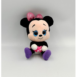 Peluche Minnie noir rose violet yeux brillant DISNEY NICOTOY