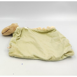 Doudou plat crocodile Odile beige vert NOUKIE'S