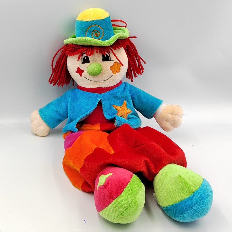 Doudou range pyjama clown rouge vert bleu orange jaune CMP