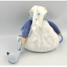 Doudou et compagnie ours blanc bleu étoiles miroir Petit Chou