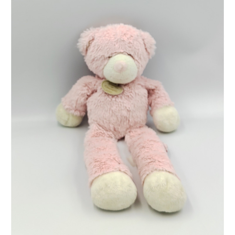 DOUDOU ET COMPAGNIE OURS ROSE ÉCHARPE BONBON LONGUES JAMBES