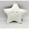 Doudou coussin étoile blanche gris jaune Babyfan SAUTHON