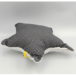 Doudou coussin étoile blanche gris jaune Babyfan SAUTHON