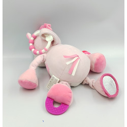 Doudou licorne rose blanc hochet miroir GIPSY