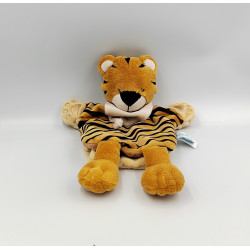 Doudou marionnette tigre marron beige noir Savane BABY NAT