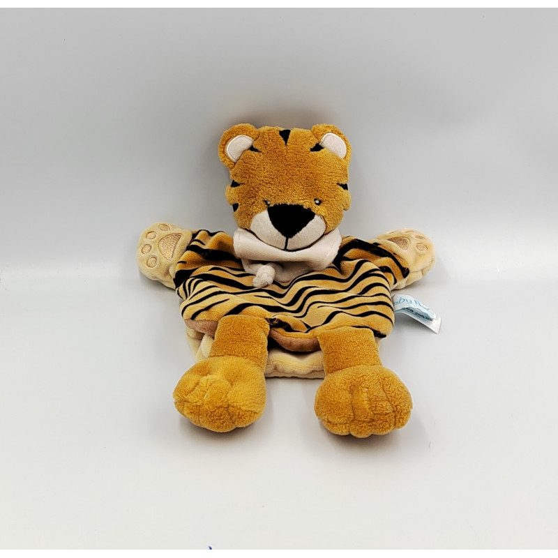 Doudou marionnette tigre marron beige noir Savane BABY NAT