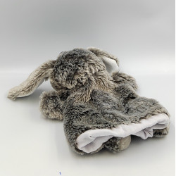 Doudou peluche marionnette lapin gris IMAGIN