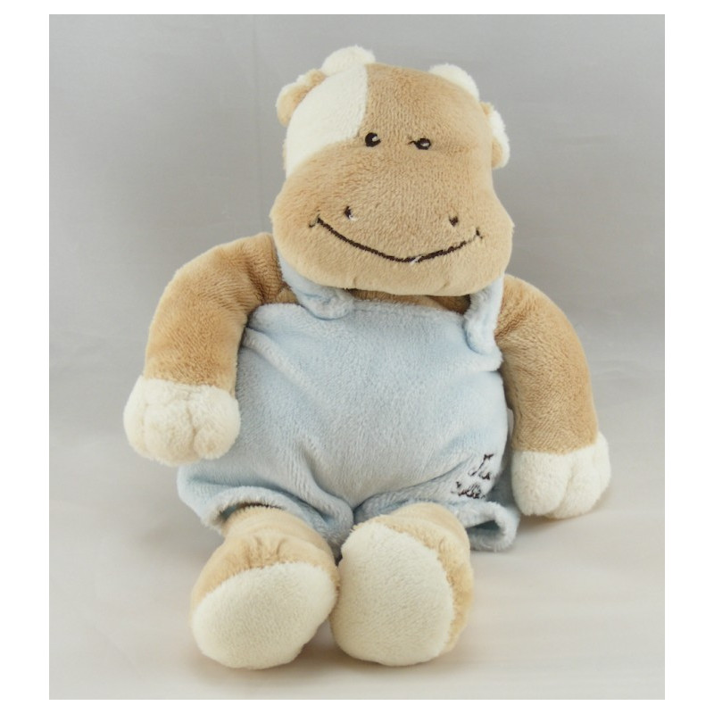 Doudou vache blanche taches bleues TIAMO COLLECTION