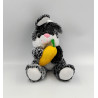 Doudou peluche lapin gris blanc carotte FIZZY