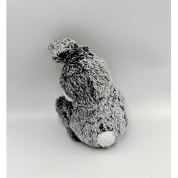 Doudou peluche lapin gris blanc carotte FIZZY