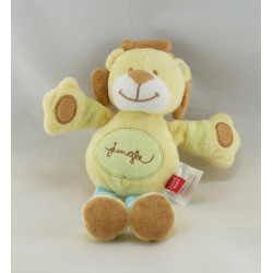 Doudou lion jaune bleu Jungle TEX