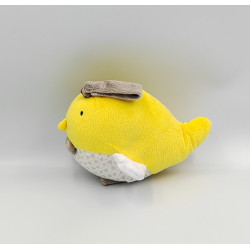Doudou musical oiseau jaune blanc beige Bébé9