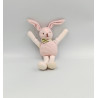 Mini doudou lapin rose rayé TROUSSELIER