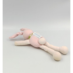 Mini doudou lapin rose rayé TROUSSELIER