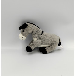 Peluche ane gris noir blanc