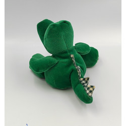 Doudou peluche crocodile vert vichy 