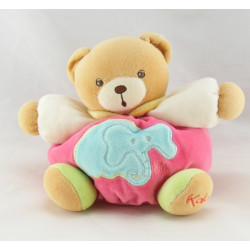 Doudou lapin boule vert rose éléphant brodé KALOO