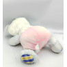 Peluche Puffalump ours souris blanc bleu rose carreaux