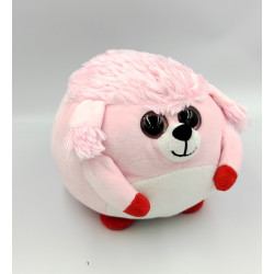 Doudou boule balle chien rose rouge TOI TOYS