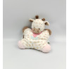 Doudou semi plat girafe beige blanc rose Charlotte NATTOU