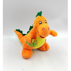 Doudou peluche dinosaure dragon orange FIZZY
