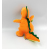 Doudou peluche dinosaure dragon orange FIZZY
