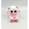 Peluche ours rose blanc Gros yeux brillant ANIMOTSU