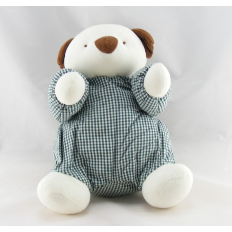 Doudou musical koala blanc marron vichy vert SUCRE D'ORGE 