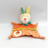 Doudou plat lapin orange bleu vert BABYSUN