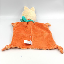 Doudou plat lapin orange bleu vert BABYSUN
