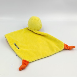 Doudou plat canard jaune orange FINTRO